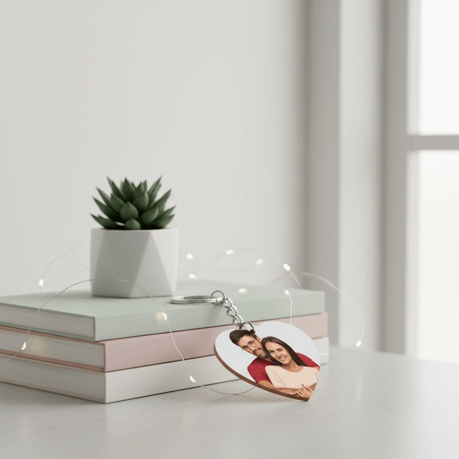 Personalized Love Shape Couple Key Chain - Image 4