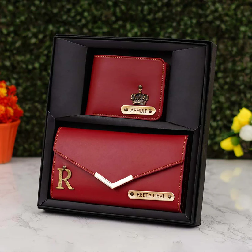 Ladies 3 Fold Clutch Leather Wallet & Men's Leather Wallet Couple Combo - Image 4