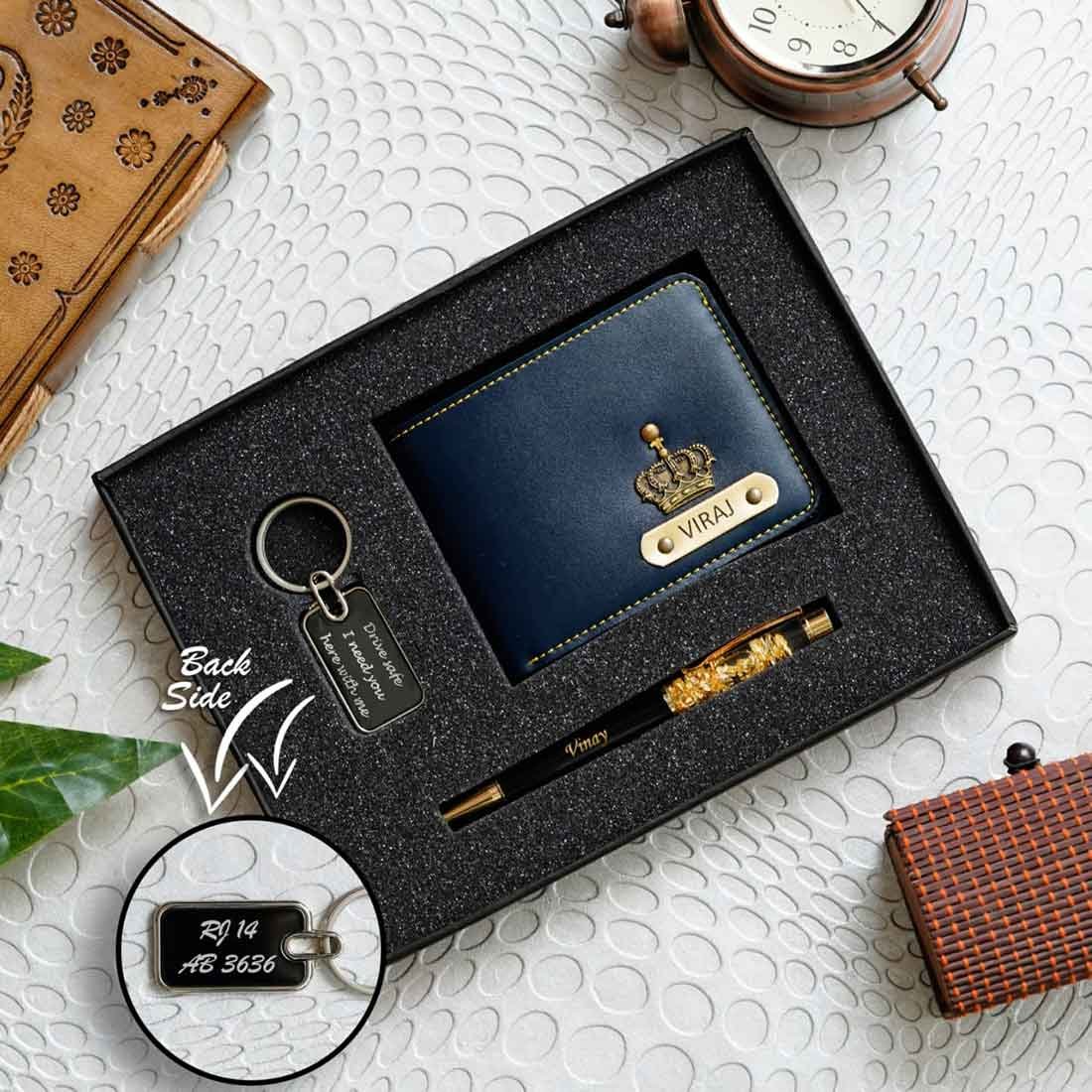 Men's Wallet Pen Keychain Combo